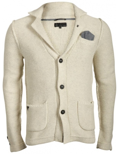 Mens knitted blazer - J.C. Rags - Truien en vesten - Wit