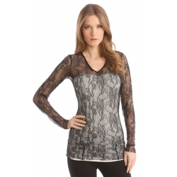 LARA KNIT TOP - Guess - Shirts en tops - Zwart