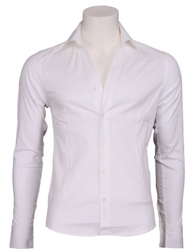 Libero - Shirt v-neck wh. - Zumo - Overhemden - Wit