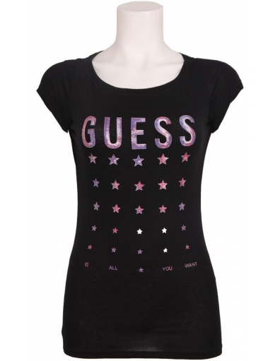 SS BN AMERICAN STARTS TEE - Guess - T-shirts - Zwart