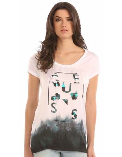 SS RN SEQUINS TEE  - Guess - T-shirts - Wit