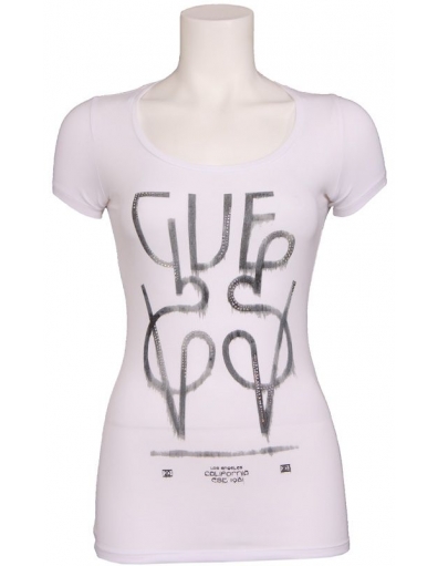 SS RN GUESS LOGO SHIRT - Guess - T-shirts - Wit