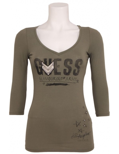 3/4 GL ARMY TEE - Guess - T-shirts -  - Guess - T-shirts - Groen