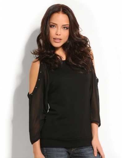JORDANA FLEECE - Guess - Truien & Vesten - Zwart