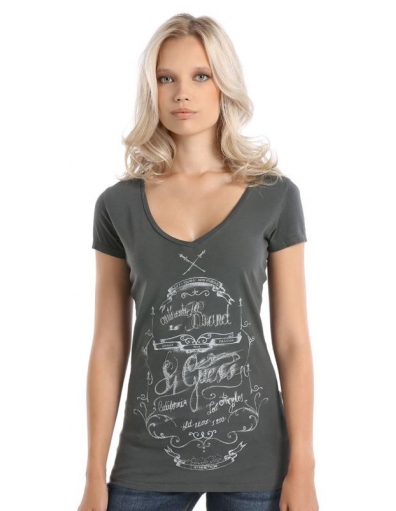 SS VN CHALKBOARD TEE - Guess - T-shirts - Grijs