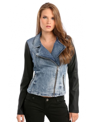 LESLIE BIKER JACKET - Guess - Jassen - Blauw