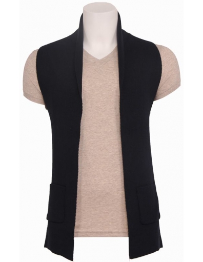 Ivano - Knitted open gilet - Zumo - Blazers &  gilets - Blauw