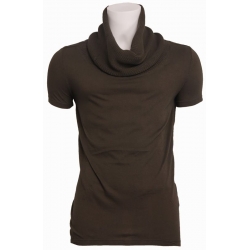 6008 Entreat - t-shirt knitted cotton sca - Zumo - T-shirts - Groen