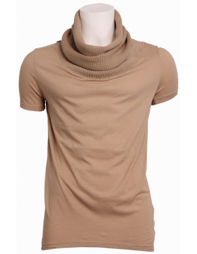 8024 Entreat - T-shirt knitted cotton sca - Zumo - T-shirts - Ecru