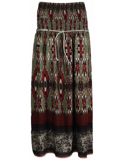 Dept jurk / rok - maxi Ikat - Army