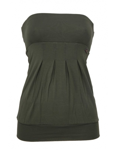 Met Jeans strapless top - Ersh - Leger groen