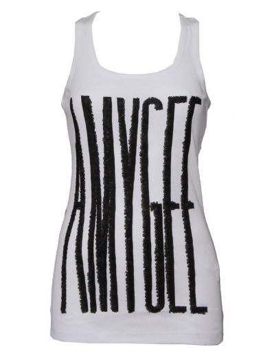 Amy Gee tanktop - Fuxia - White / Wit