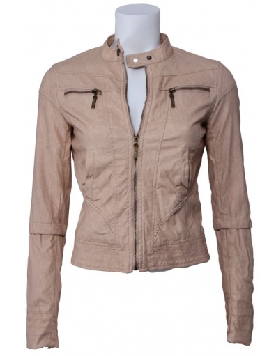 Phard jasje (leerlook) - Giubbino Samsara - Zalm