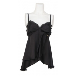 Babydoll top Amy Gee Zwart Black