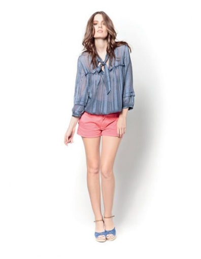 Blouse Amy Gee - Gestipt - Blauw / wit