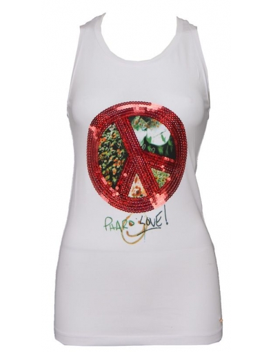 Phard tanktop - Peace teken - wit / white