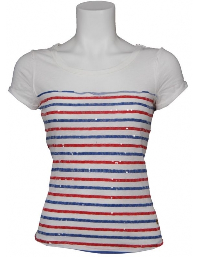 Pepe jeans t-shirt - Richelle - Rood / Wit / Blauw
