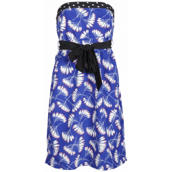 Dept strapless jurk Whirling Flow Blauw