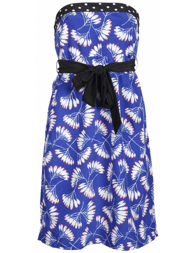 Dept strapless jurk - Whirling Flow - Blauw
