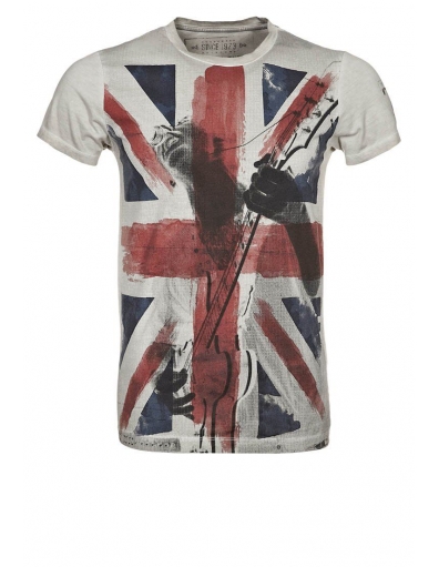 Pepe Jeans t-shirt - Peavey Engelse vlag - Off White
