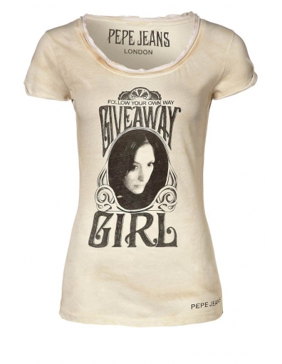 T-shirt Pepe Jeans - Pedley - Ecru