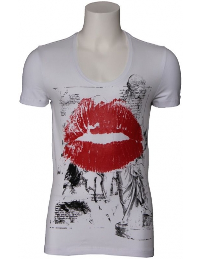 Antony Morato t-shirt - lips - wit / rood