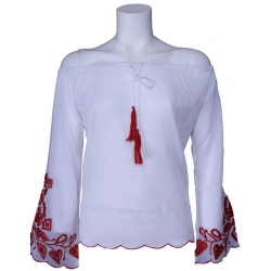 Blouse Phard Blusa Madukar wit rood