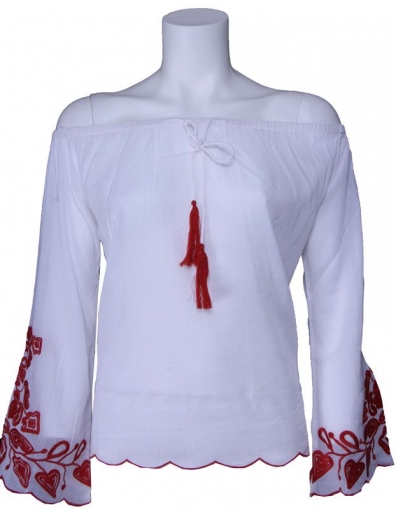 Blouse Phard - Blusa Madukar - wit / rood