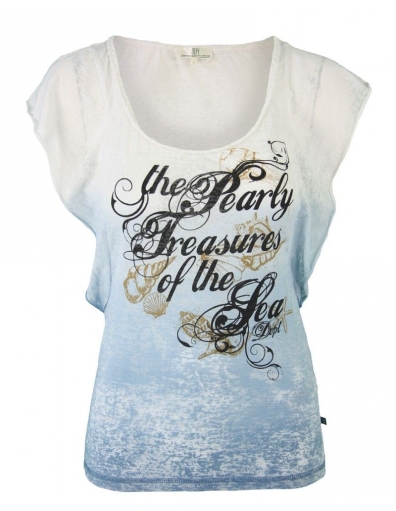 Dept t-shirt - Treasures - wit / blauw