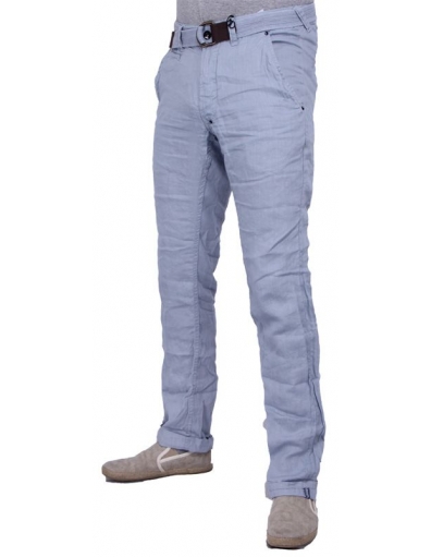 JC Rags linnen Chino - Remmy Dart regular - Blauw 