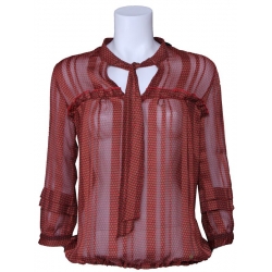 Blouse Amy Gee Gestipt Rood