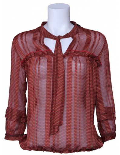 Blouse Amy Gee - Gestipt - Rood