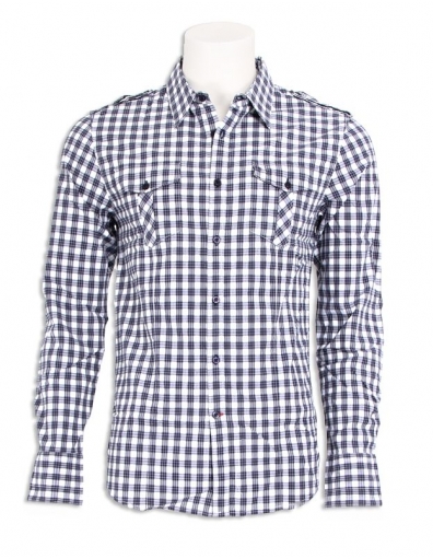 Guess - Campus overhemd- Blauw/wit 