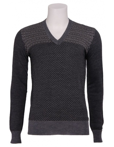 IAN V NECK PULLOVER - Energie - Truien en vesten - Grijs